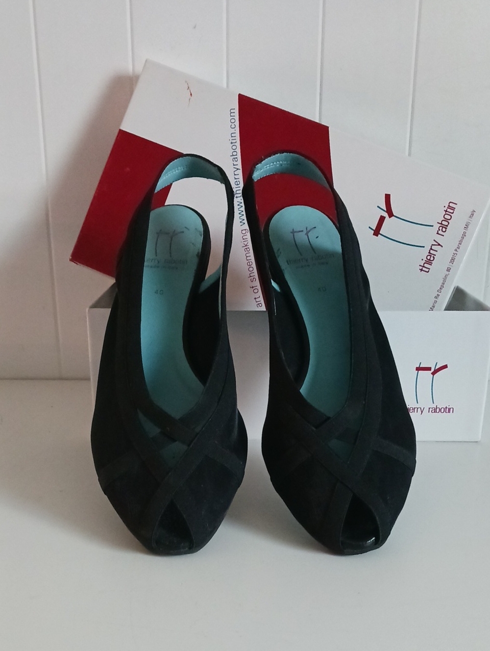 THIERRY RABOTIN BLK LOW WEDGE SANDALS